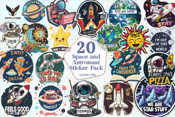 Download Space and Astronaut Sticker Pack Bundle - Sticker pack Collection