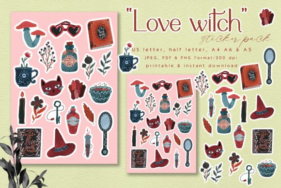 Download Modern Love Witch Sticker Pack - Premium Resources
