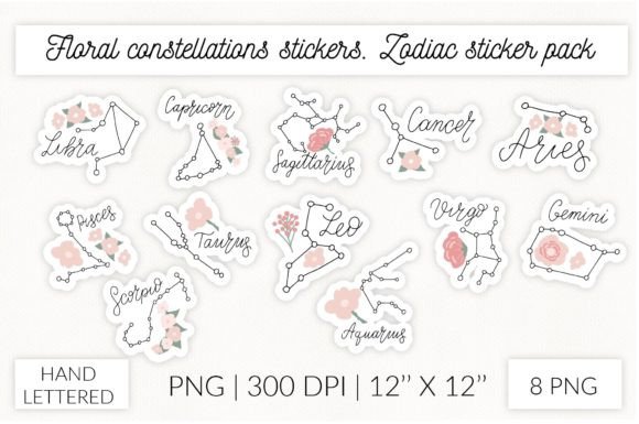 Download Floral Woman Zodiac Sticker Pack. - Sticker pack Collection