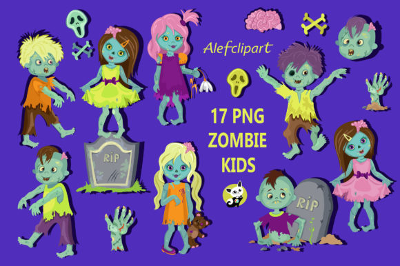 Download Zombie Kids Digital Clip Art - Clip art Collection
