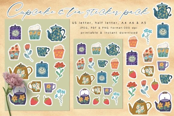 Download Cupcake &amp; Tea Sticker Pack - Premium Bundle