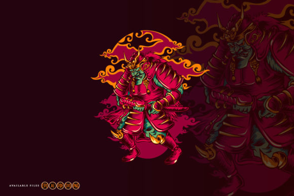 Download The Red Oni Samurai Warrior Svg Clip Art - Clip art Collection